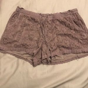 Purple lace shorts